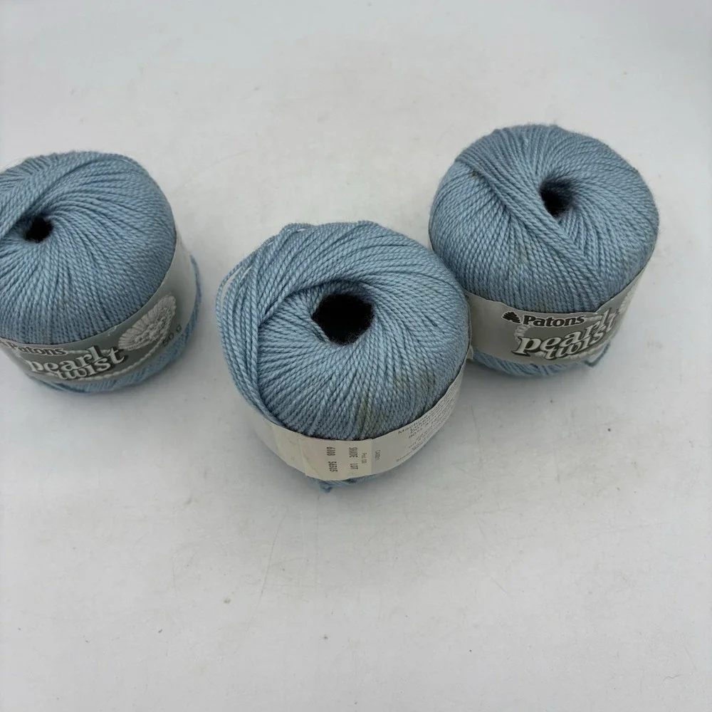 Patons Yarn Pearl Twist Crochet‎ Thread Blue 6108 Lot of 3